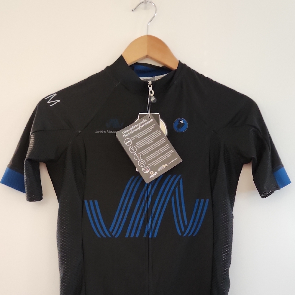 High-peformance Womens Safetti Reflective Medium Black/Blue Cycling Jersey